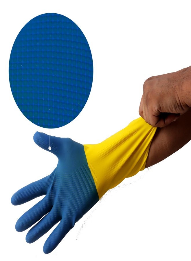 روبوست قفازات مطاطية متينة شديدة التحمل - 5 أزواج (مقاس واحد، متعدد الألوان) لغسل الأطباق، والبستنة، وتنظيف المطبخ - Image 5